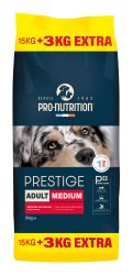 PRESTIGE DOG ADULT MEDIUM 15 kg + 3 kg гратис - Пълноценна храна за пораснали кучета от средни породи. Произведена във Франция.