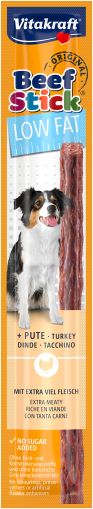 Лакомства за кучета - Vitakraft Beef Stick Low Fat - Саламена пръчица за кучета с ниско съдържание на мазнини, с пуйка
